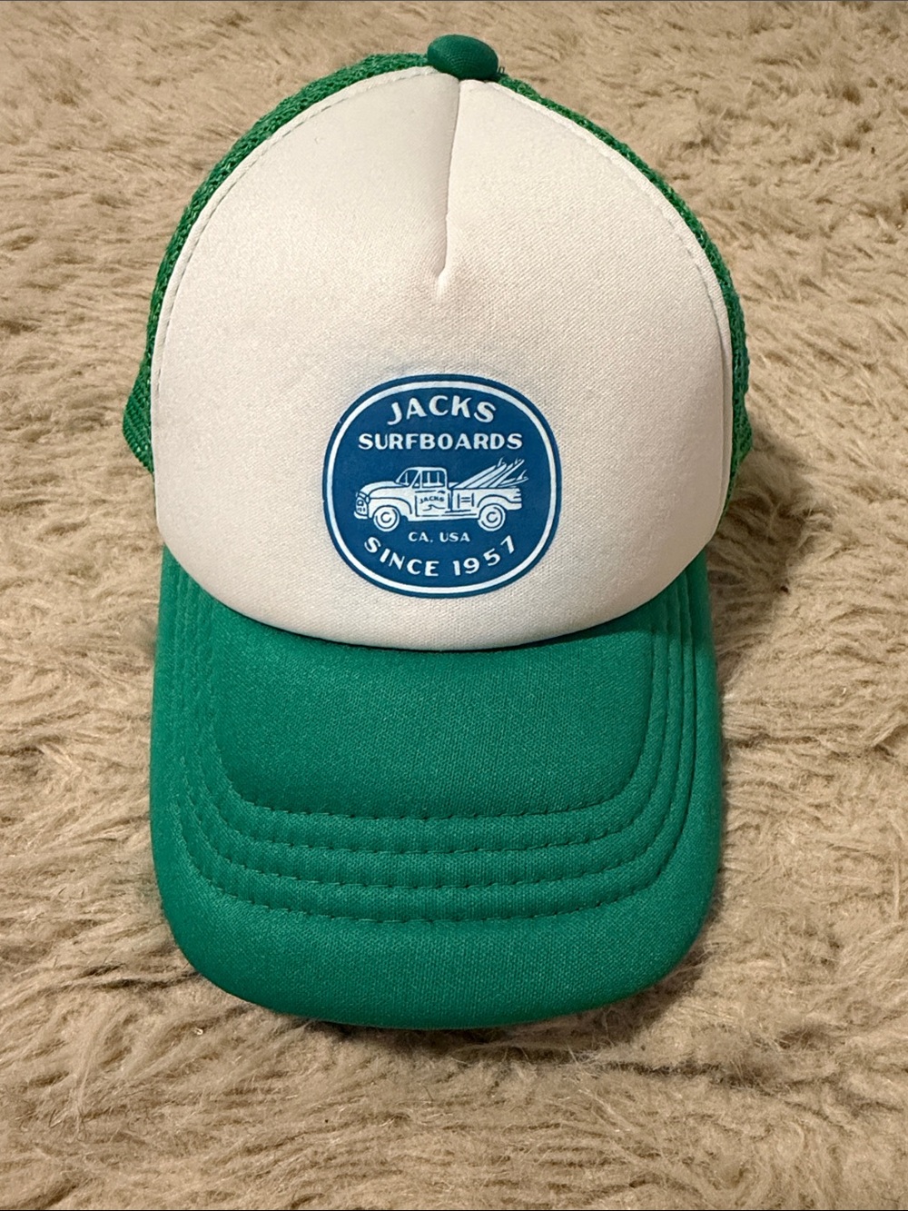 Jacks Surfboards Kids Green & White Trucker Cap